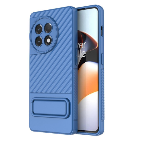 OnePlus Ace 2 5G Wavy Texture TPU Phone Case with Lens Film - Blue