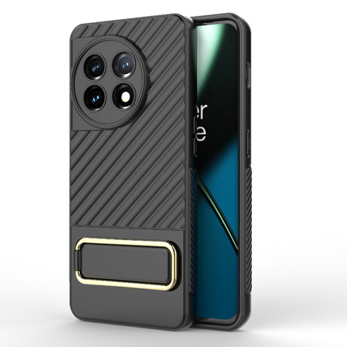 OnePlus 11 5G Wavy Textured Phone Case - Black