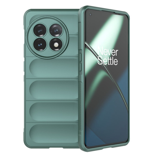 OnePlus 11 5G Magic Shield TPU + Flannel Phone Case - Dark Green