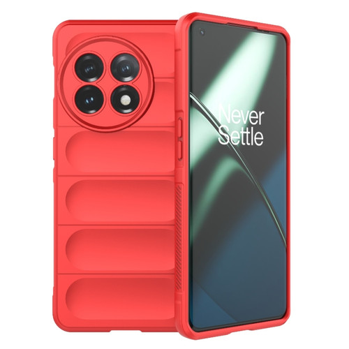 OnePlus 11 5G Magic Shield TPU + Flannel Phone Case - Red