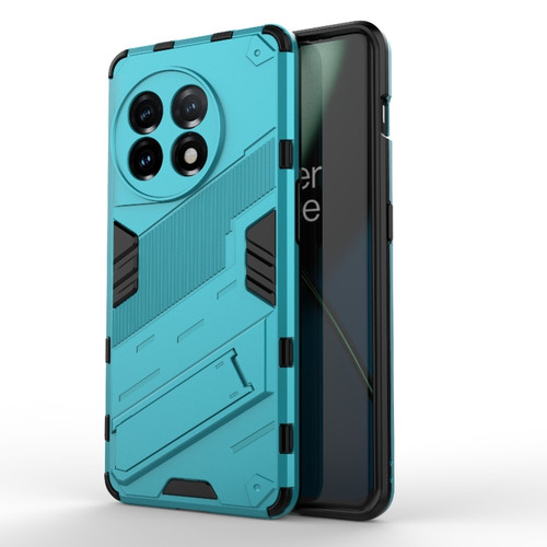 OnePlus 11 5G Punk Armor 2 in 1 PC + TPU Shockproof Phone Case with Invisible Holder - Blue