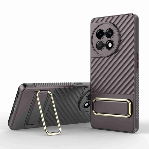OnePlus Ace 2 5G Wavy Textured Phone Case - Brown