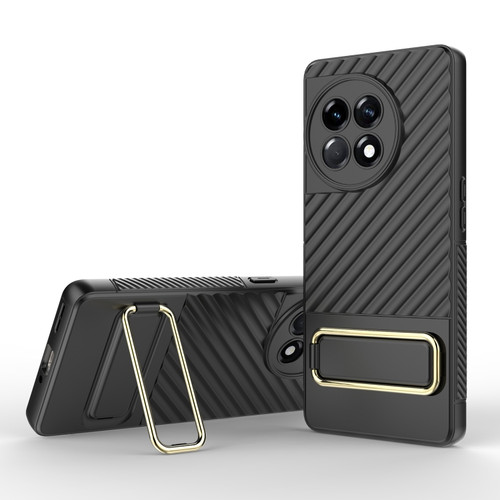 OnePlus Ace 2 5G Wavy Textured Phone Case - Black