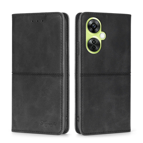 OnePlus Nord CE 3 Lite 5G Cow Texture Magnetic Leather Phone Case - Black