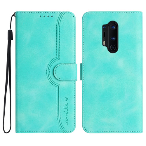 OnePlus 8 Pro Heart Pattern Skin Feel Leather Phone Case - Light Blue