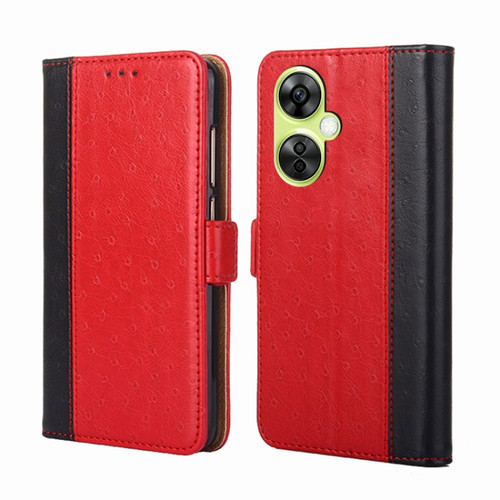 OnePlus Nord CE 3 Lite 5G Ostrich Texture Horizontal Flip Leather Phone Case - Red