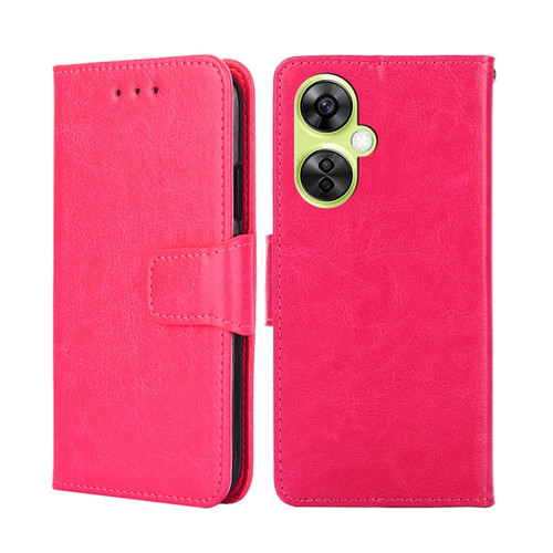 OnePlus Nord CE 3 Lite 5G Crystal Texture Leather Phone Case - Rose Red