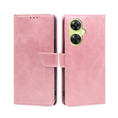 OnePlus Nord CE 3 Lite 5G Calf Texture Buckle Flip Leather Phone Case - Rose Gold