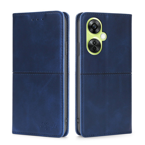 OnePlus Nord CE 3 Lite 5G Cow Texture Magnetic Leather Phone Case - Blue