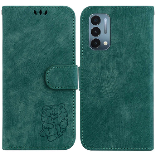 OnePlus Nord N200 5G Little Tiger Embossed Leather Phone Case - Green