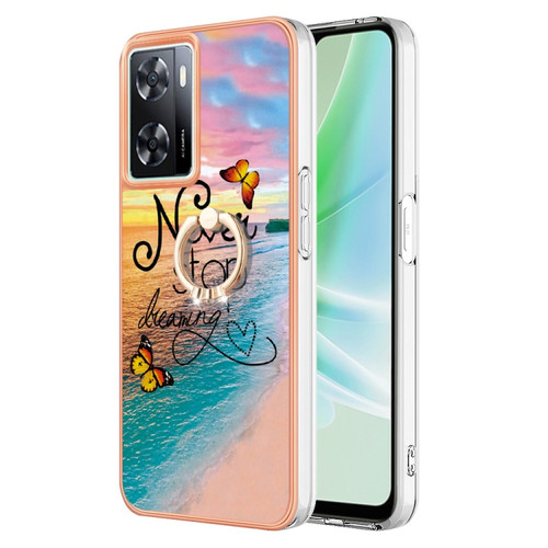 OnePlus Nord N300 Electroplating IMD TPU Phone Case with Ring - Dream Butterfly