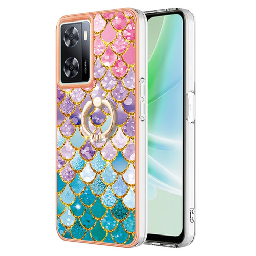 OnePlus Nord N300 Electroplating IMD TPU Phone Case with Ring - Colorful Scales