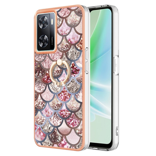 OnePlus Nord N300 Electroplating IMD TPU Phone Case with Ring - Pink Scales
