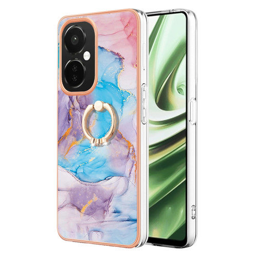 OnePlus Nord CE 3 5G/CE 3 Lite 5G Electroplating IMD TPU Phone Case with Ring - Blue Marble