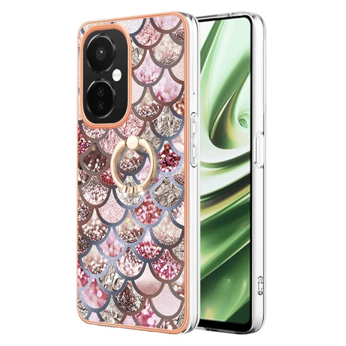 OnePlus Nord CE 3 5G/CE 3 Lite 5G Electroplating IMD TPU Phone Case with Ring - Pink Scales