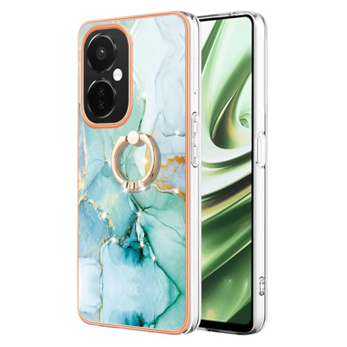 OnePlus Nord CE 3 5G/CE 3 Lite 5G Electroplating Marble IMD TPU Phone Case with Ring Holder - Green 003