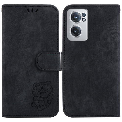 OnePlus Nord CE 2 5G Little Tiger Embossed Leather Phone Case - Black