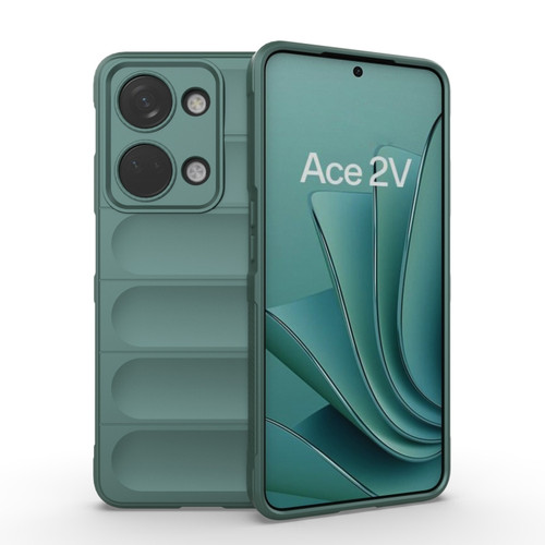OnePlus Ace 2V Magic Shield TPU + Flannel Phone Case - Dark Green
