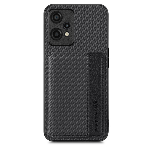 Oneplus Nord CE2 Lite 5G Carbon Fiber Magnetic Card Bag Phone Case - Black