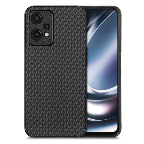 OnePlus Nord CE 2 Lite 5G Carbon Fiber Texture Leather Back Cover Phone Case - Black