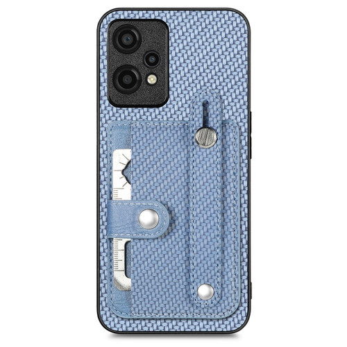OnePlus Nord CE2 Lite 5G Wristband Kickstand Wallet Back Phone Case with Tool Knife - Blue