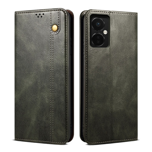 OnePlus Nord CE 3 Oil Wax Crazy Horse Texture Leather Phone Case - Green