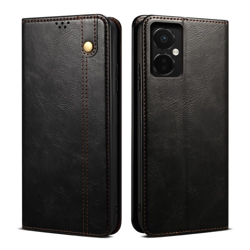 OnePlus Nord CE 3 Oil Wax Crazy Horse Texture Leather Phone Case - Black