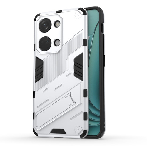 OnePlus Ace 2V Punk Armor 2 in 1 PC + TPU Phone Case with Holder - White