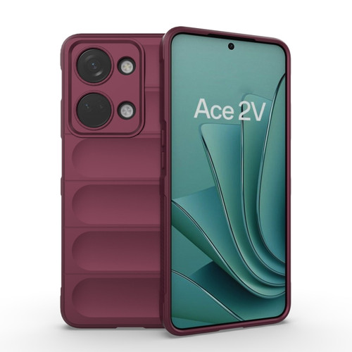 OnePlus Ace 2V Magic Shield TPU + Flannel Phone Case - Wine Red