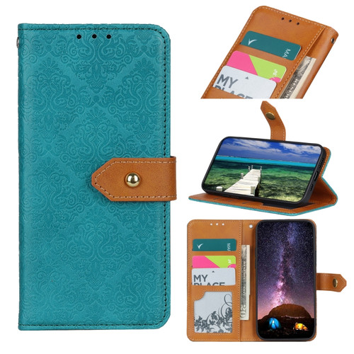 OnePlus Nord 3 / Ace 2V European Floral Embossed Flip Leather Phone Case - Blue