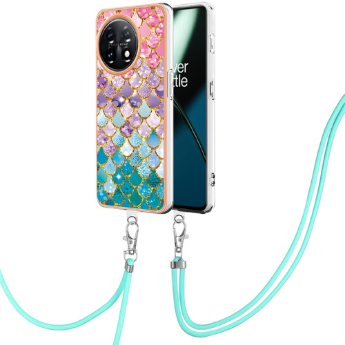 OnePlus 11 Electroplating IMD TPU Phone Case with Lanyard - Colorful Scales
