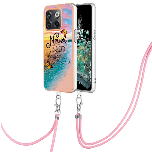 OnePlus 10T 5G/Ace Pro Electroplating IMD TPU Phone Case with Lanyard - Dream Butterfly