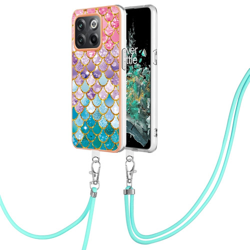 OnePlus 10T 5G/Ace Pro Electroplating IMD TPU Phone Case with Lanyard - Colorful Scales