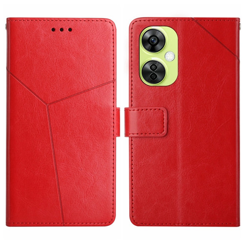 OnePlus Nord CE 3 Lite Y-shaped Pattern Flip Leather Phone Case - Red