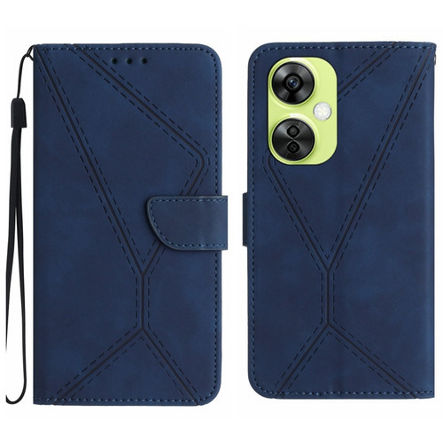OnePlus Nord CE 3 Lite Stitching Embossed Leather Phone Case - Blue