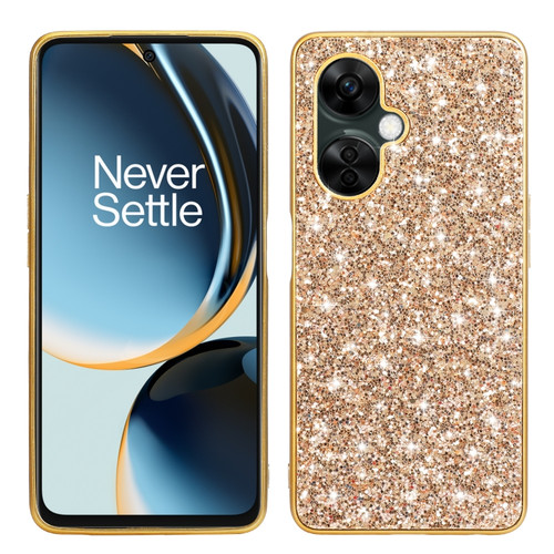 OnePlus Nord CE3 Glitter Powder Shockproof TPU Phone Case - Gold
