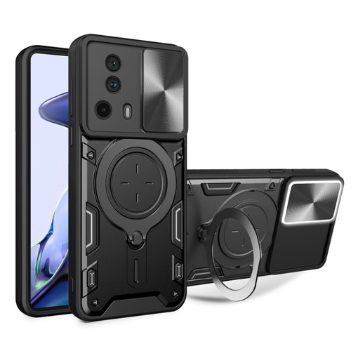 Xiaomi 13 Lite / Civi 2 5G CD Texture Sliding Camshield Magnetic Holder Phone Case - Black