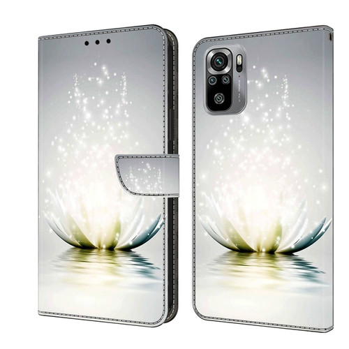 Xiaomi Redmi Note 10 4G Crystal 3D Shockproof Protective Leather Phone Case - Light Lotus