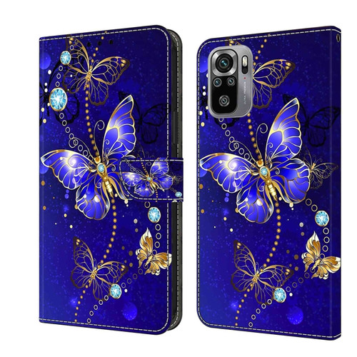 Xiaomi Redmi Note 10 4G Crystal 3D Shockproof Protective Leather Phone Case - Diamond Butterfly