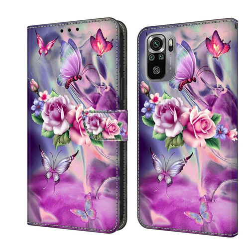 Xiaomi Redmi Note 10 4G Crystal 3D Shockproof Protective Leather Phone Case - Butterfly