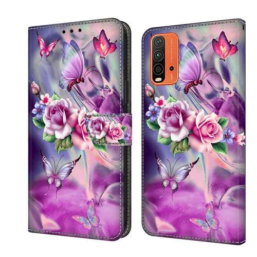 Xiaomi Redmi 9T Crystal 3D Shockproof Protective Leather Phone Case - Butterfly