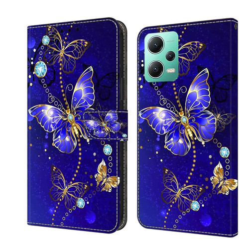 Xiaomi Redmi Note 12 5G Global / Poco X5 Crystal 3D Shockproof Protective Leather Phone Case - Diamond Butterfly