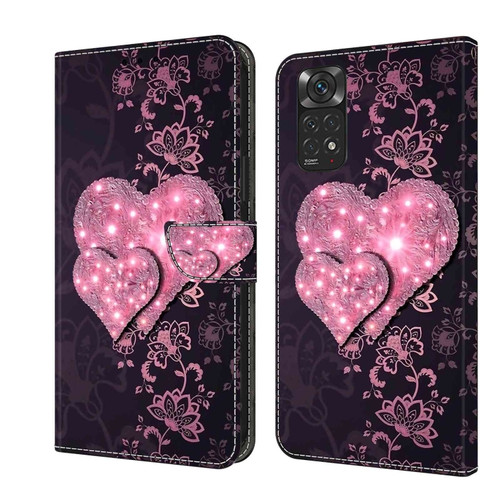 Xiaomi Redmi Note 11 Global Crystal 3D Shockproof Protective Leather Phone Case - Lace Love