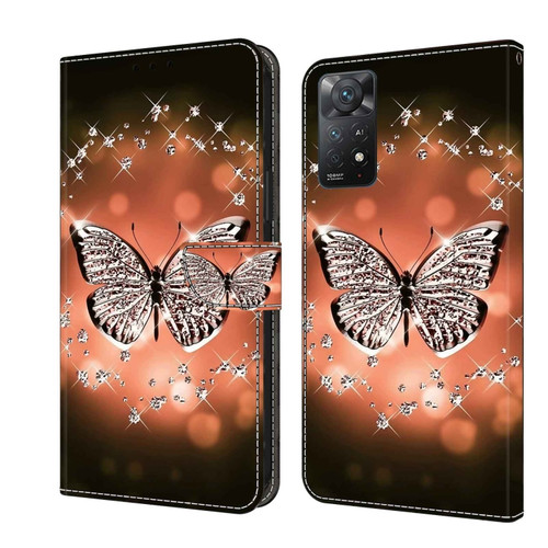 Xiaomi Redmi Note 11 Pro 5G / 4G Global Crystal 3D Shockproof Protective Leather Phone Case - Crystal Butterfly