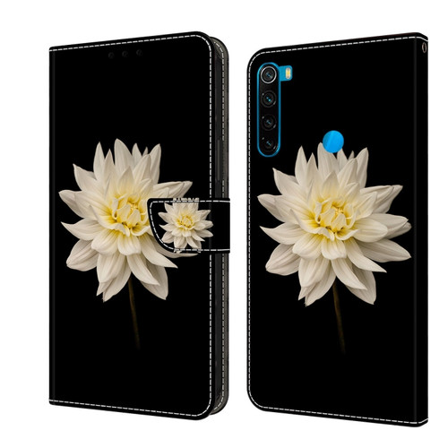 Xiaomi Redmi Note 8 Crystal 3D Shockproof Protective Leather Phone Case - White Flower