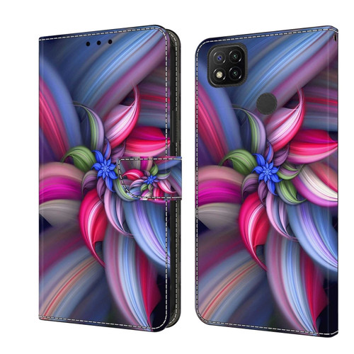 Xiaomi Redmi 9C Crystal 3D Shockproof Protective Leather Phone Case - Colorful Flower