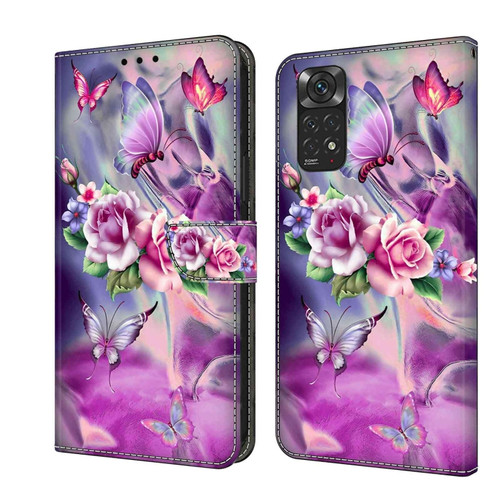Xiaomi Redmi Note 11 Global Crystal 3D Shockproof Protective Leather Phone Case - Butterfly