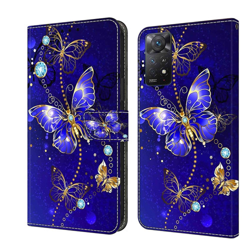 Xiaomi Redmi Note 11 Pro 5G / 4G Global Crystal 3D Shockproof Protective Leather Phone Case - Diamond Butterfly