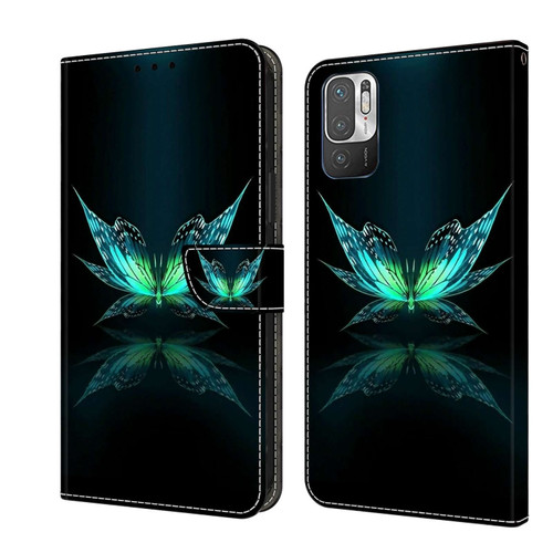Xiaomi Redmi Note 10 5G Crystal 3D Shockproof Protective Leather Phone Case - Reflection Dutterfly
