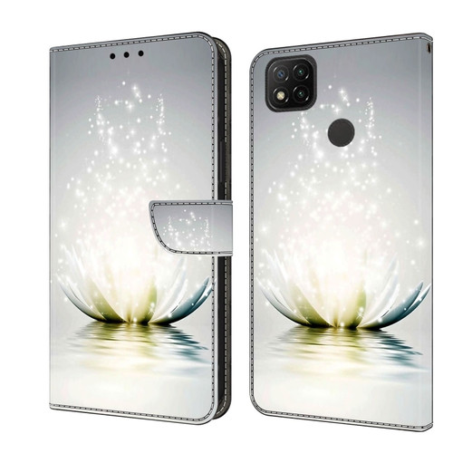 Xiaomi Redmi 9C Crystal 3D Shockproof Protective Leather Phone Case - Light Lotus